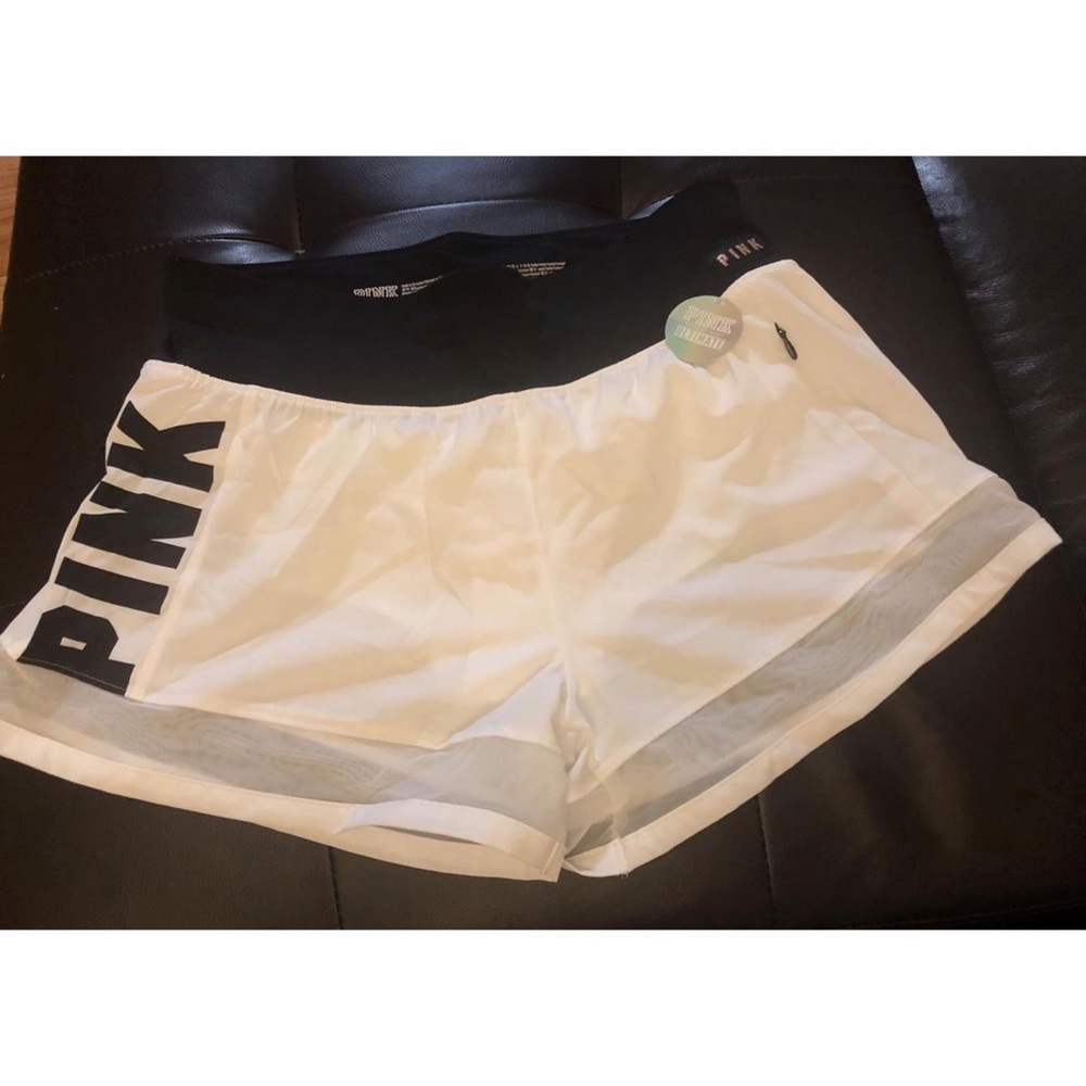 Victoria’s Secret PINK White Shorts W/ Black Band